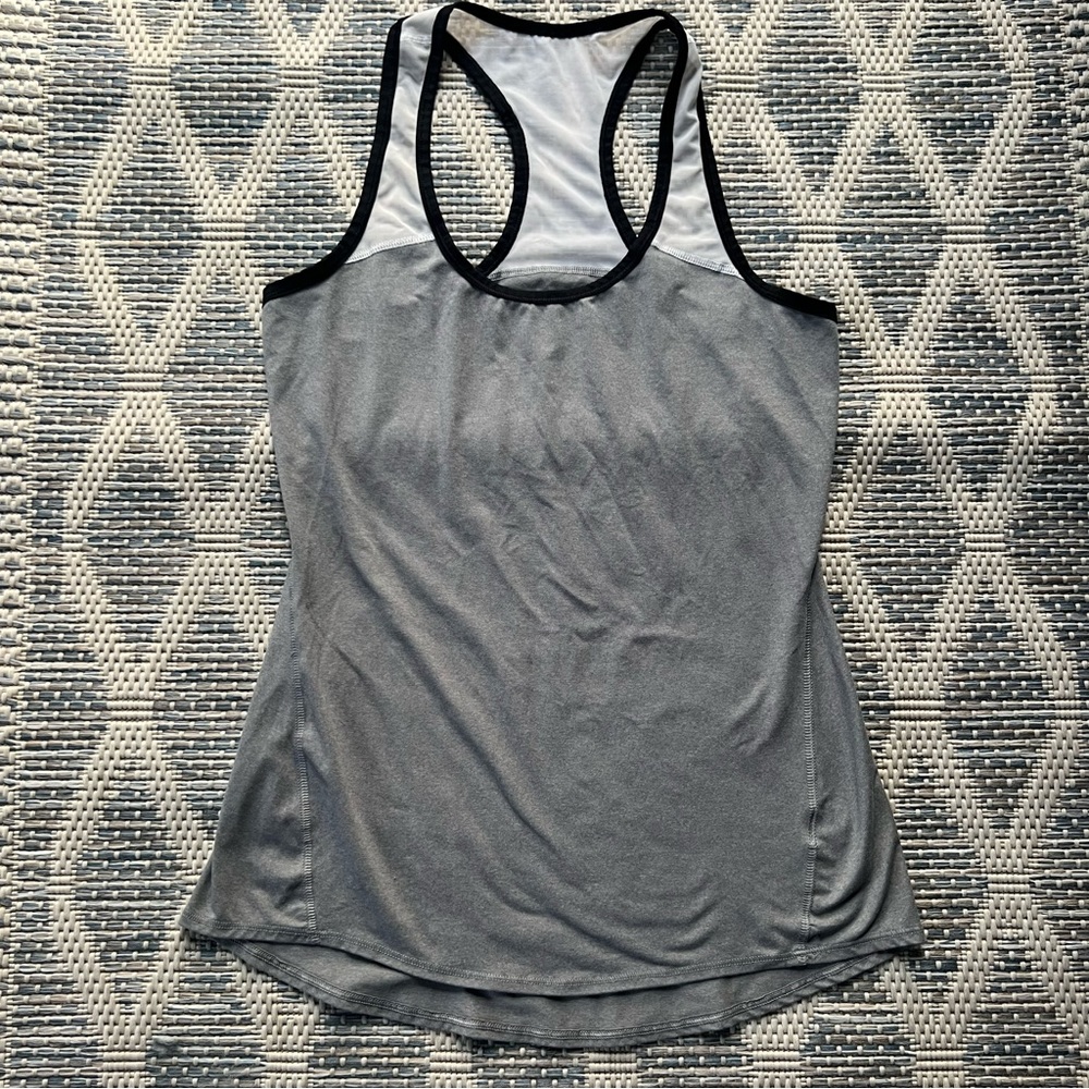 🍎 3/$30 Athleta Chi Mesh Athletic Racerback Grey Tank Top
